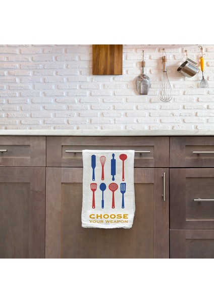 Choose Your Weapon Red & Blue Mutfak Havlusu 2 Adet