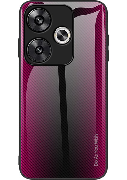 Xiaomi Poco F6 5g Telefon Kılıfı Temperli Cam + Tpu Telefon Kapağı Karbon Fiber Doku-Gül (Yurt Dışından)
