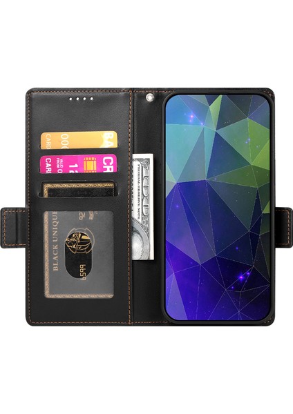 Xiaomi Redmi Note 13 4g Cüzdan Kılıf Çizilmez Deri Telefon Kapağı-Siyah (Yurt Dışından)