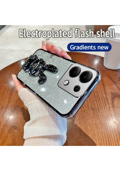 Xiaomi Redmi Note 13 Pro 4g Kılıf Pc+Tpu Telefon Kapağı Glitter Karikatür Tavşan-Siyah (Yurt Dışından) indirimleri