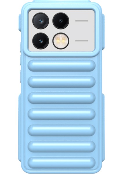 Kapsül Serisi Xiaomi Redmi K70E 5g Kılıf Tpu Nervürlü Düşmeyi Önleyici Telefon Kapağı-Mavi (Yurt Dışından)