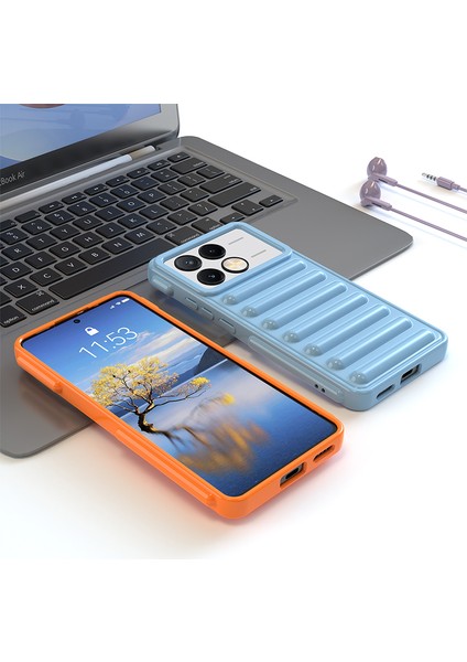 Kapsül Serisi Xiaomi Redmi K70E 5g Kılıf Tpu Nervürlü Düşmeyi Önleyici Telefon Kapağı-Mavi (Yurt Dışından) indirimleri