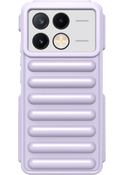 Kapsül Serisi Xiaomi Redmi K70E 5g Kılıf Tpu Nervürlü Düşmeyi Önleyici Telefon Kapağı-Mor (Yurt Dışından)