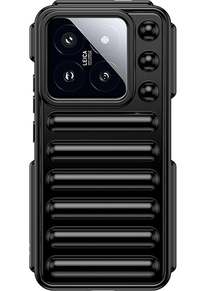 Kapsül Serisi Xiaomi 14 Pro Kılıf Tpu Kaymaz Darbeye Dayanıklı Telefon Kapağı-Siyah (Yurt Dışından)