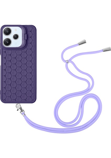 Xiaomi Redmi 12 4g Kılıf Için Yumuşak Tpu Isı Dağılımı Telefon Kickstand Kapak Kordon-Mor (Yurt Dışından)