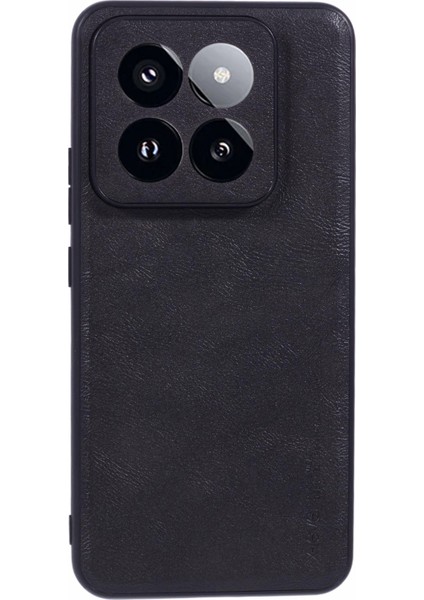 X-Level Bojue-3 Serisi Xiaomi 14 Pro Slim Kılıf Deri+Pc+Tpu Hibrit Telefon Kapağı-Siyah (Yurt Dışından)