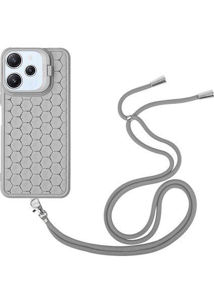 Xiaomi Redmi 12 4g Kılıf Için Yumuşak Tpu Isı Dağılımı Telefon Kickstand Kapak Kordon-Gri (Yurt Dışından)