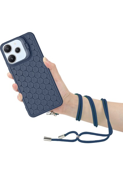 Xiaomi Redmi 12 4g Kılıf Için Yumuşak Tpu Isı Dağılımı Telefon Kickstand Kapak Kordon-Koyu Mavi (Yurt Dışından) modelleri