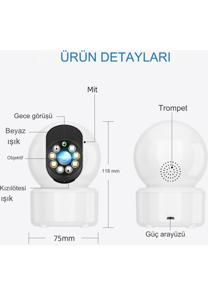 3 Mp Ev Gözetim Kamerası Hareket Algılama Uzaktan Izleme Kablosuz Kamera Geniş Açısı Evcil Hayvan