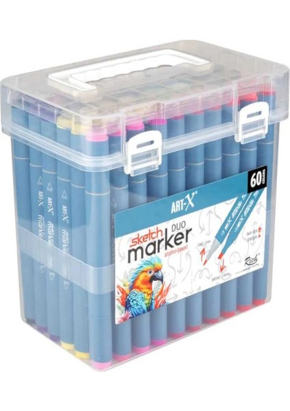 Art-X Sketch Marker Çift Taraflı Kalem Seti 60'lı