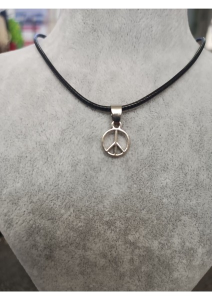 Barış Sembolu Deri Ipli Metal Kolye fiyatları