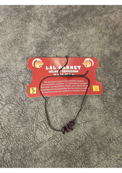 Lal Garnet Oğlak Burçu Doğaltaş Bileklik