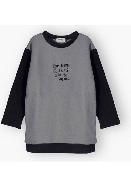 Erkek Çocuk 3 Iplik Şardonsuz Nakışlı Sweatshirt (4 Yaş - 5 Yaş)