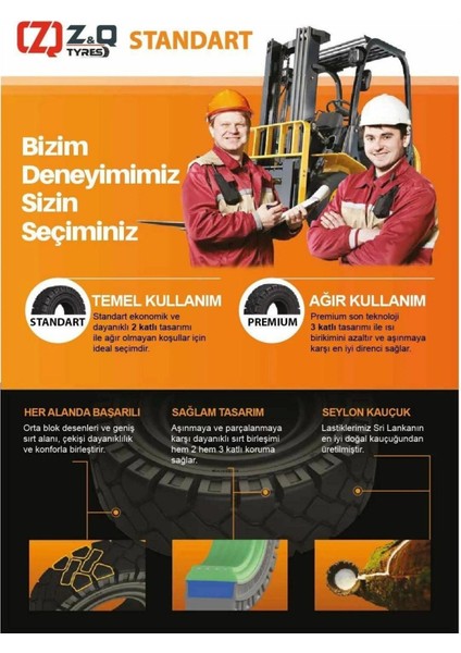 7.00-12 Achiever Segmanlı Iz Bırakmayan Dolgu Forklift Lastiği