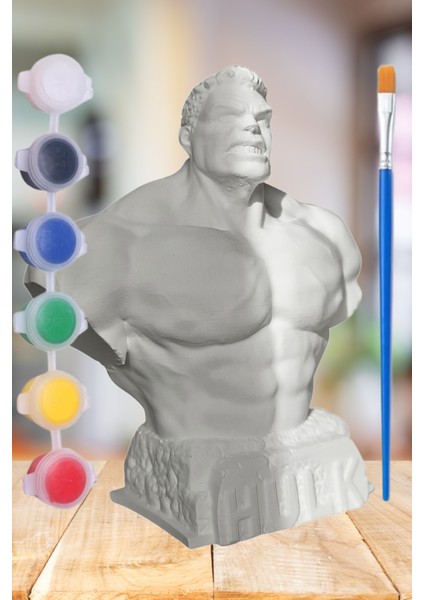 Hulk (12 cm Boyunda) Beton/taş/figür/büst Boyama Seti-Çocuk Boyama Etkinliği