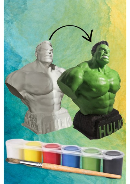 Hulk (12 cm Boyunda) Beton/taş/figür/büst Boyama Seti-Çocuk Boyama Etkinliği