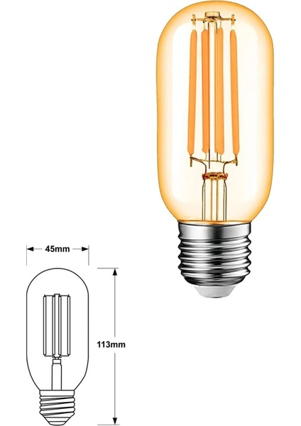 T45 Gemici Rustik LED Ampul 4W E27 Duy 2700K Amber Cam Dekoratif Vintage Aydınlatma fiyatları