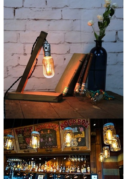 T45 Gemici Rustik LED Ampul 4W E27 Duy 2700K Amber Cam Dekoratif Vintage Aydınlatma indirimleri