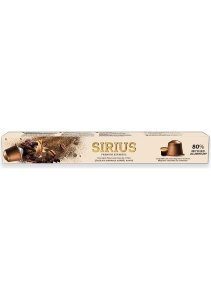 Sirius Premium Çikolata Aromalı Kapsül Kahve (Nespresso Uyumlu) - 10 Adet