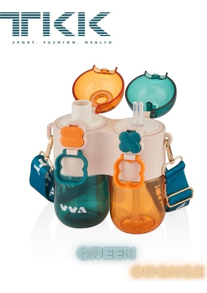 Tkk Tek Gövde Çift Hazneli Pipetli-Pipetsiz Kullanım Askı Aparatlı Çocuk Su Şişesi - 800 Ml. modelleri