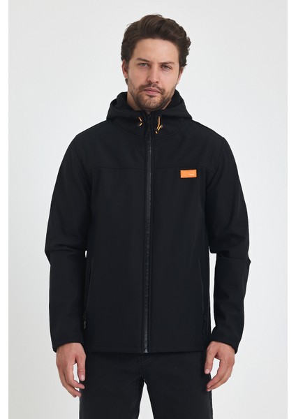 Erkek Kapşunlu Fermuarlı Softshell Mont 6044-1