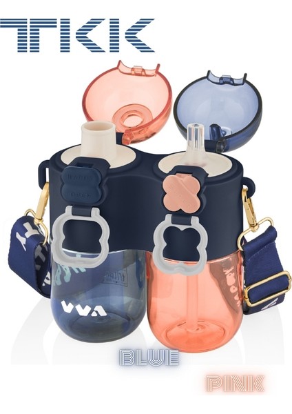 Tkk Tek Gövde Çift Hazneli Pipetli-Pipetsiz Kullanım Askı Aparatlı Çocuk Su Şişesi - 800 Ml. modelleri