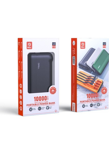 F10 10.000 Mah Portable Pwerbank USB / Type-C / Ip / Micro