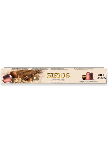 Sirius Premium Fındık Aromalı Kapsül Kahve (Nespresso Uyumlu) - 10 Adet