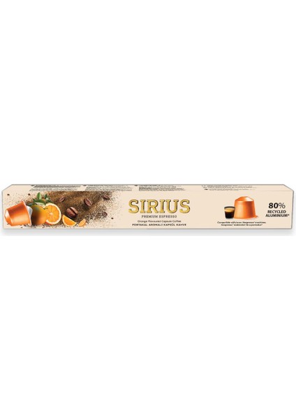 Sirius Premium Portakal Aromalı Kapsül Kahve (Nespresso Uyumlu) - 10 Adet
