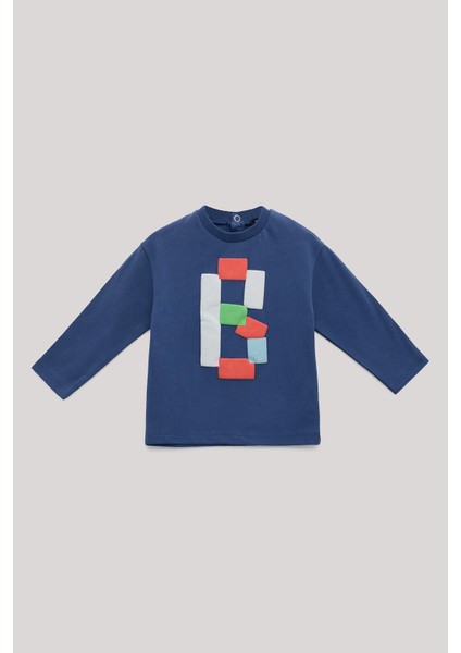 Bg Store Erkek Bebek Lacivert T-Shirt Regular Fit Standart Kol Orta Kalınlıkta