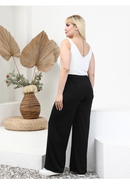 Kadın Büyük Beden Beli Lastikli Yüksek Bel Esnek Burgu Pantolon fiyatları