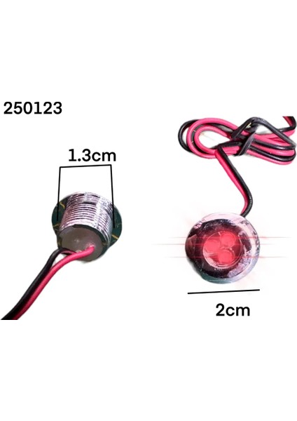 2 Adet 12 Volt Göme Kırmızı 3 Ledli Lamba Metal Kasa