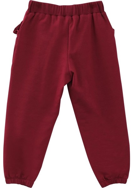 Kız Bebek Fırfır Cepli Eşofman Altı - Bordo modelleri