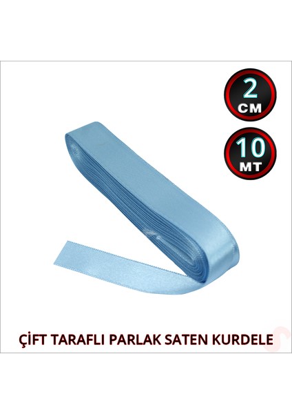 Saten Kurdele, 2cm x 10MT - Mavi fiyatları