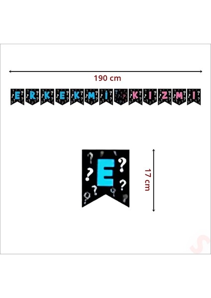 Cinsiyet Belirleme Partisi, Kız Mı? Erkek Mi? Banner - 1,90mt