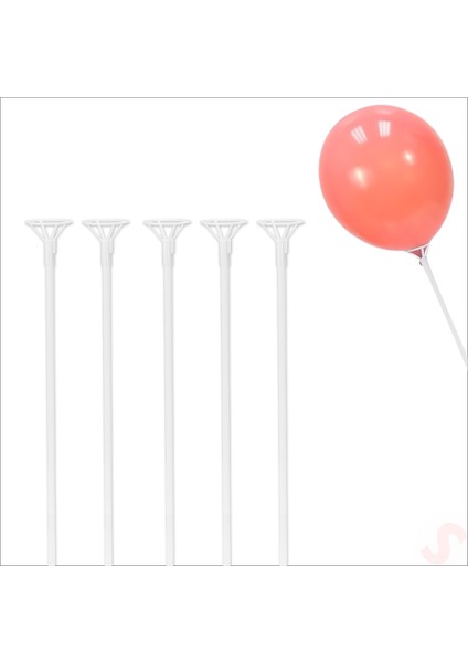 40CM Balon Çubuğu ve Takma Aparatı Seti, Balon Hariç - 5 Set