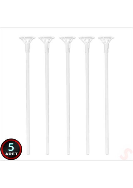 40CM Balon Çubuğu ve Takma Aparatı Seti, Balon Hariç - 5 Set