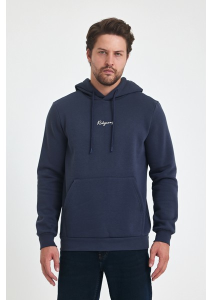 3 İp Şardonlu Kapuşonlu Baskılı Cepli Sweatshirt 5281