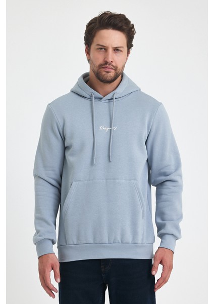 3 İp Şardonlu Kapuşonlu Baskılı Cepli Sweatshirt 5281