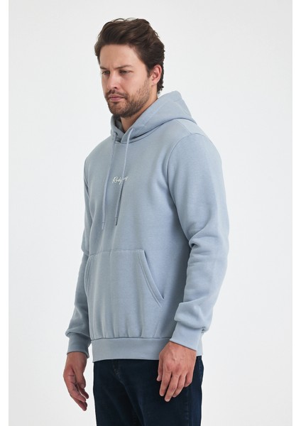 3 İp Şardonlu Kapuşonlu Baskılı Cepli Sweatshirt 5281