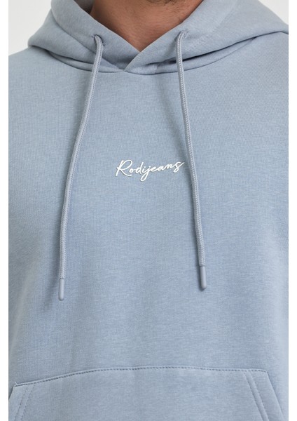3 İp Şardonlu Kapuşonlu Baskılı Cepli Sweatshirt 5281
