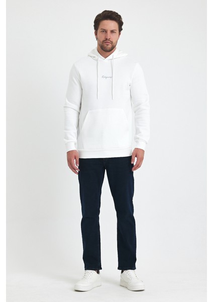 3 İp Şardonlu Kapuşonlu Baskılı Cepli Sweatshirt 5281
