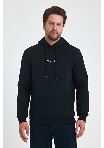 3 İp Şardonlu Kapuşonlu Baskılı Cepli Sweatshirt 5281