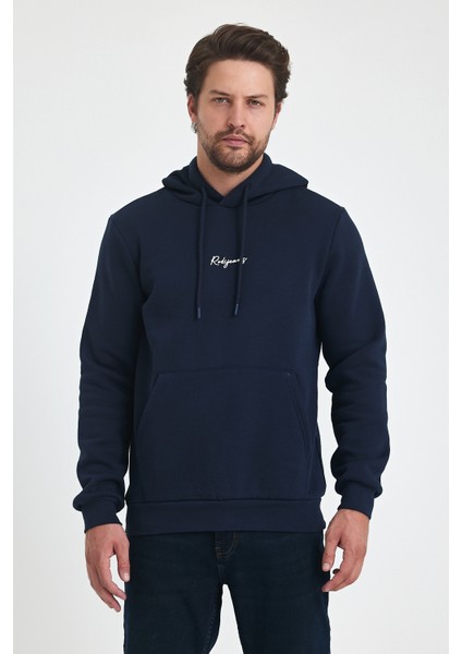 3 İp Şardonlu Kapuşonlu Baskılı Cepli Sweatshirt 5281