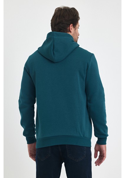3 İp Şardonlu Kapuşonlu Baskılı Cepli Sweatshirt 5281