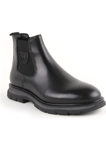 L4896 Deri Erkek Bot Siyah