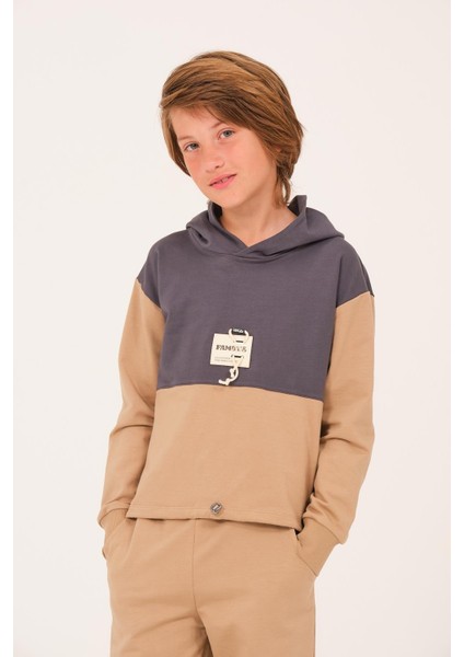 Unisex Çocuk Aksesuar Garni Detaylı Sweatshirt - Antrasit