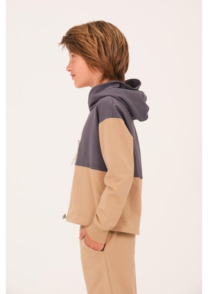 Unisex Çocuk Aksesuar Garni Detaylı Sweatshirt - Antrasit fiyatları