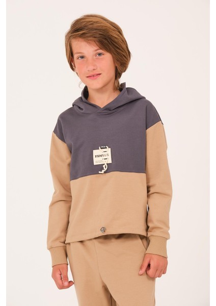 Unisex Çocuk Aksesuar Garni Detaylı Sweatshirt - Antrasit