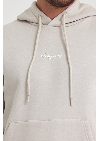 3 İp Şardonlu Kapuşonlu Baskılı Cepli Sweatshirt 5281